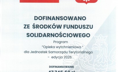 PROGRAM „OPIEKA WYTCHNIENIOWA” DLA JEDNOSTEK SAMORZĄDU TERYTORIALNEGO - EDYCJA 2026