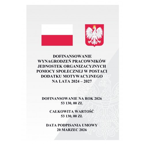 DOFINANSOWANIE WYNAGRODZEŃ PRACOWNIKÓW JEDNOSTEK ORGANIZACYJNYCH POMOCY SPOŁECZNEJ W POSTACI DODATKU MOTYWACYJNEGO NA LATA 2024 – 2027