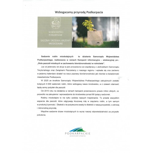 Rośliny miododajne otrzymane z Samorządu Województwa Podkarpackiego - Zasadzone! Rośliny miododajne otrzymane z Samorządu Województwa Podkarpackiego - Zasadzone!