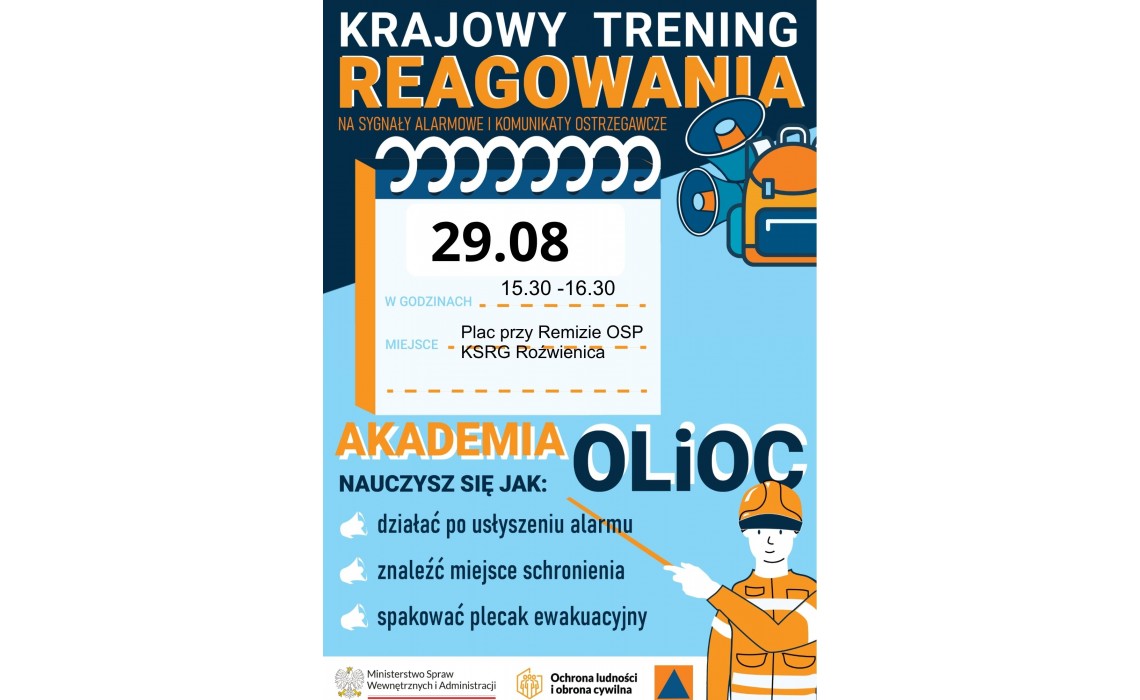 Punkt informacyjny Krajowego Treningu Reagowania Akademii Ochrony Ludności i Obrony Cywilnej Punkt informacyjny Krajowego Treningu Reagowania Akademii Ochrony Ludności i Obrony Cywilnej
