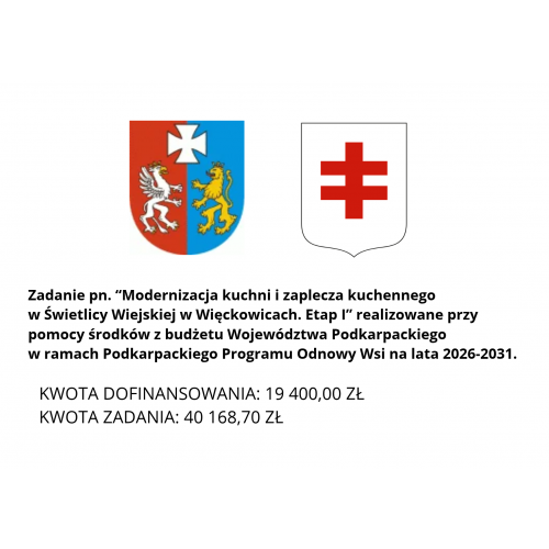 Ukończony I etap modernizacji kuchni w Świetlicy Wiejskiej w Więckowicach! Ukończony I etap modernizacji kuchni w Świetlicy Wiejskiej w Więckowicach!