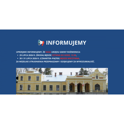 Informacja - kasa nieczynna!
