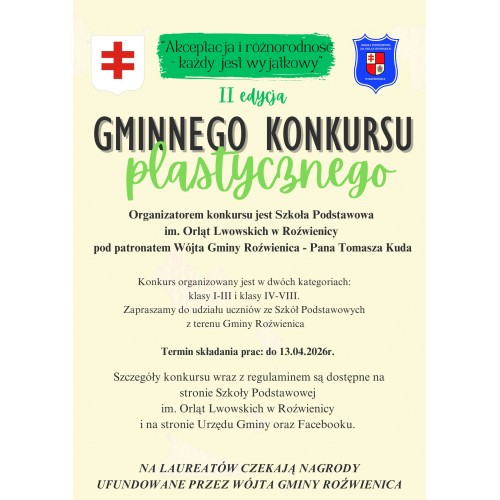 II Gminny Konkurs Plastyczny „Akceptacja i różnorodność – każdy jest wyjątkowy”.