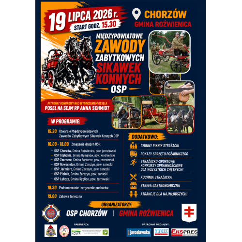 Międzypowiatowe Zawody Zabytkowych Sikawek Konnych OSP w Chorzowie!