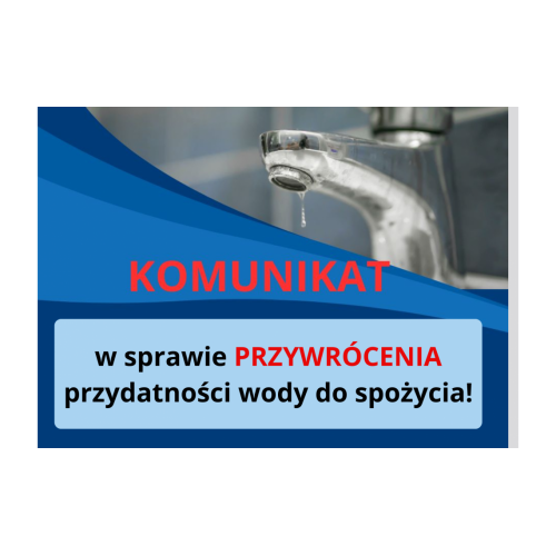 Informacja o przydatności wody do spożycia z wodociągu Roźwienica!.