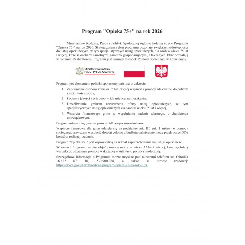  Program Opieka 75+ na rok 2026