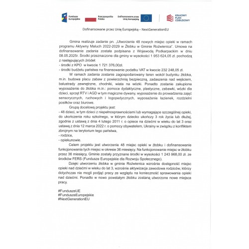 Program Aktywny Maluch realizowany w Gminie Roźwienica!